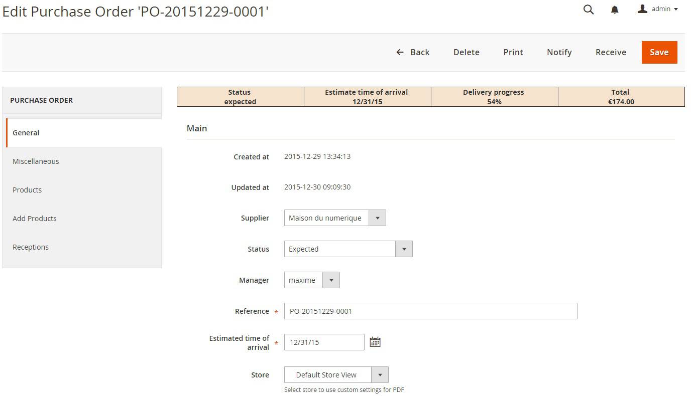 commande erp magento 2