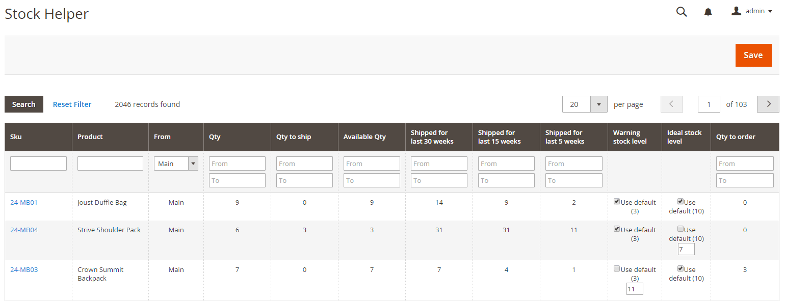 magento 2 assistant stock