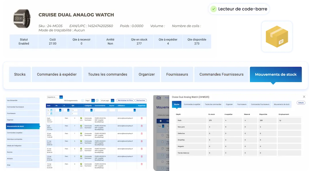 gestion stock lecture code barre boostmyshop logistique myFulfillment ERP ecommerce