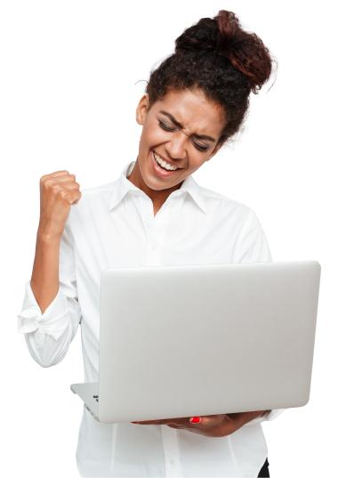 cheerful-business-woman-make-winner-gesture 4