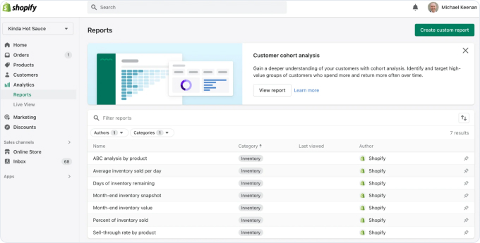 shopify inventory dashboard